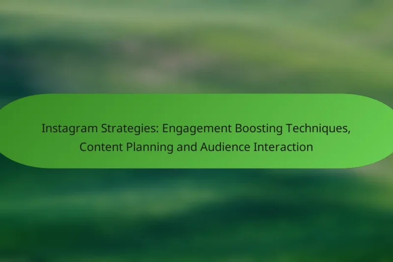 Instagram Strategies: Engagement Boosting Techniques, Content Planning and Audience Interaction
