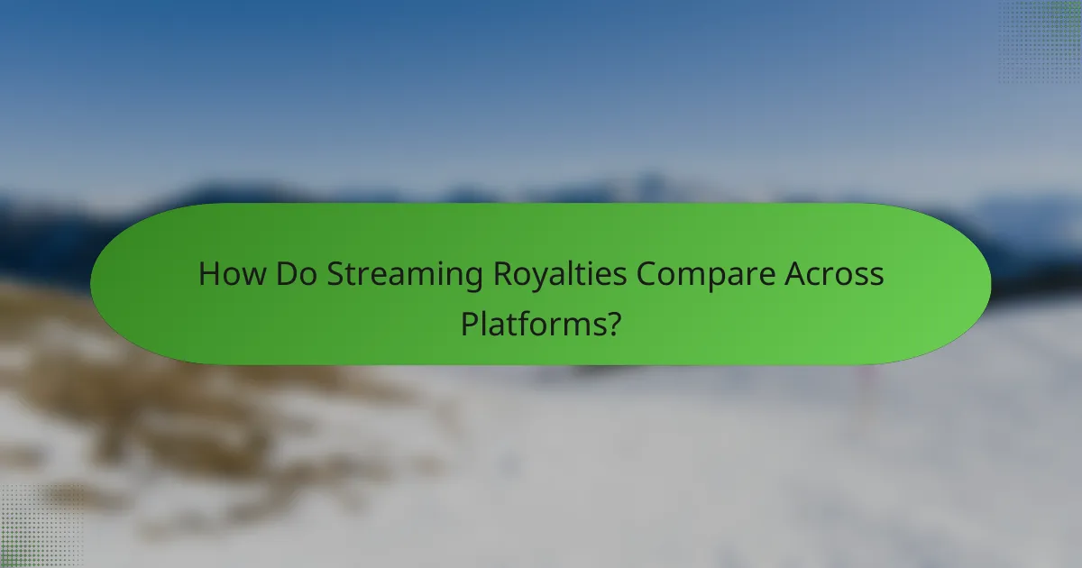 How Do Streaming Royalties Compare Across Platforms?