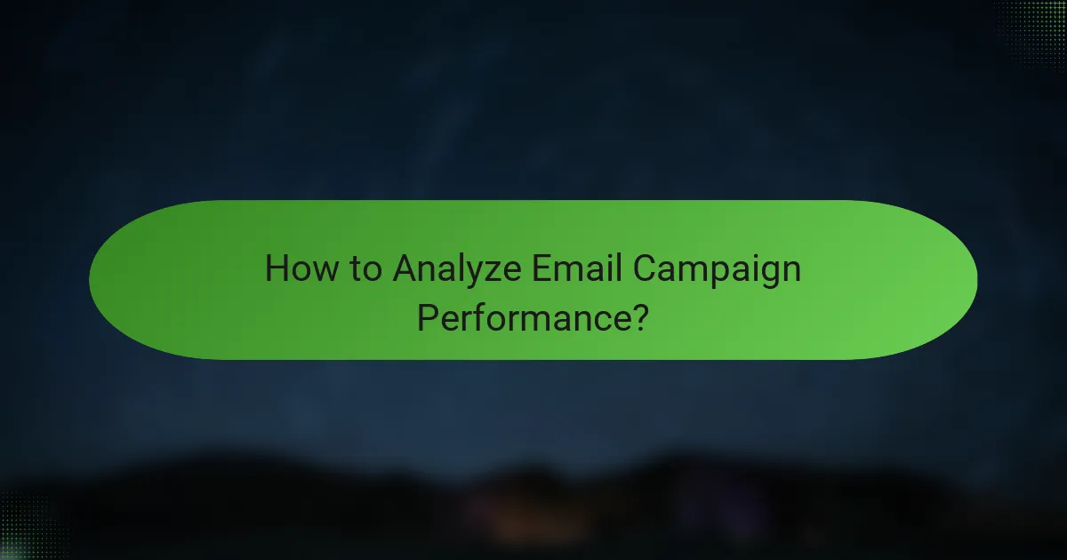 How to Analyze Email Campaign Performance?