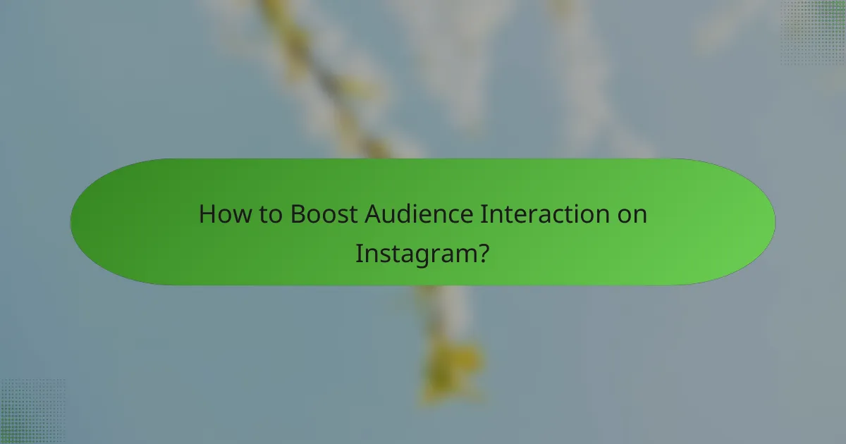 How to Boost Audience Interaction on Instagram?