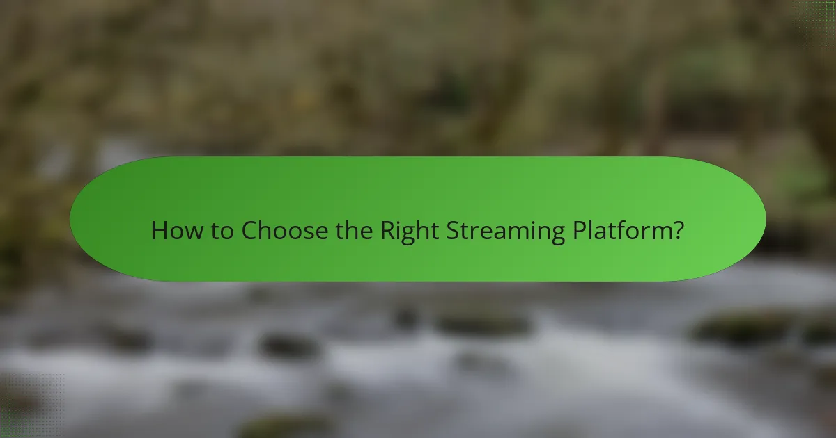 How to Choose the Right Streaming Platform?