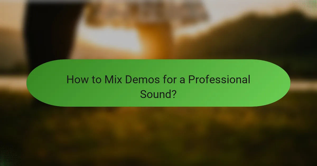 How to Mix Demos for a Professional Sound?