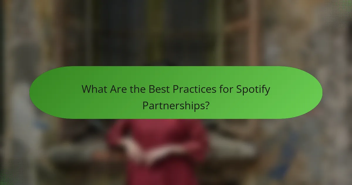 What Are the Best Practices for Spotify Partnerships?
