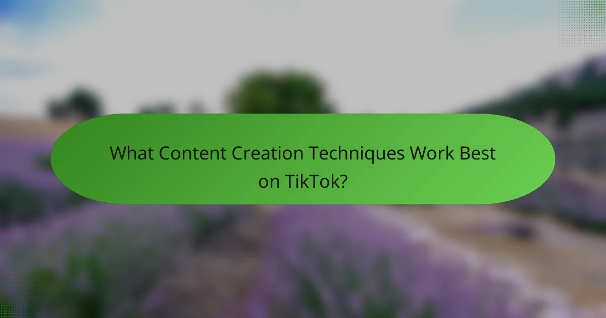 What Content Creation Techniques Work Best on TikTok?