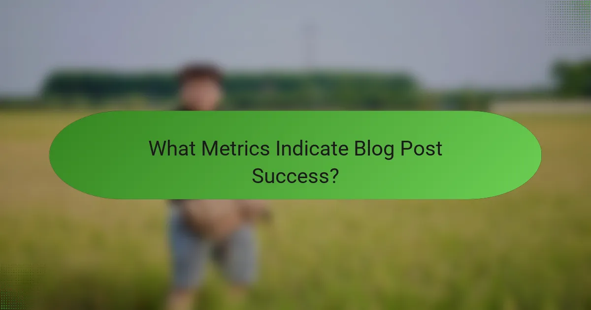 What Metrics Indicate Blog Post Success?